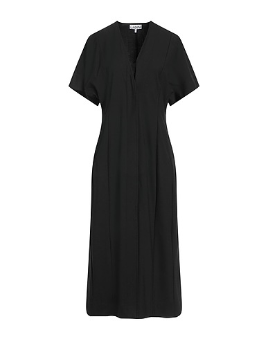 GANNI Midi dress Black 48% Viscose, 44% Recycled polyester, 5% Elastane, 3% Polyester
