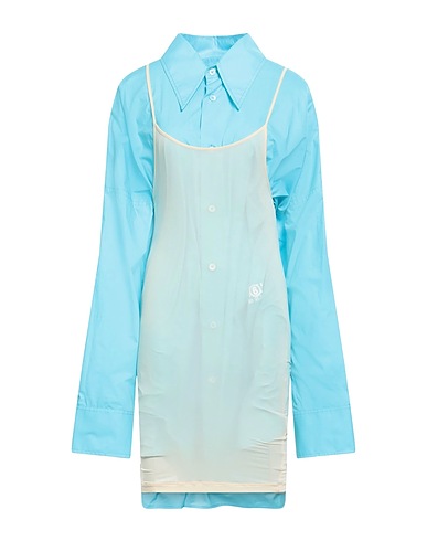 MM6 MAISON MARGIELA Midi dress Azure 100% Cotton, Polyamide, Elastane