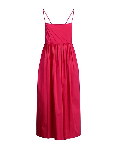 LIVIANA CONTI Midi dress Fuchsia 68% Cotton, 28% Polyamide, 4% Elastane