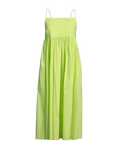 LIVIANA CONTI Midi dress Light green 68% Cotton, 28% Polyamide, 4% Elastane