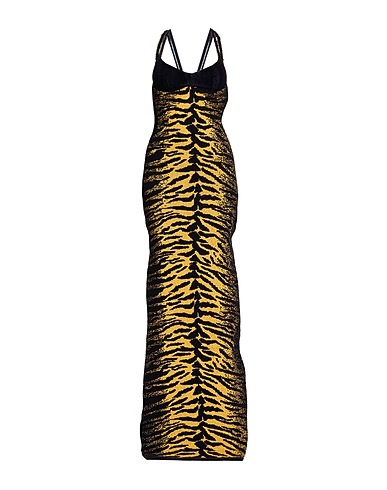 GCDS Long dress Black 50% Viscose, 30% Polyamide, 10% Cotton, 5% Polyester, 5% Metallic fiber