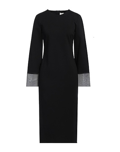 MEIMEIJ Midi dress Black 65% Viscose, 30% Polyamide, 5% Elastane