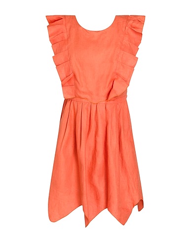 VALENTINO GARAVANI Short dress Orange 100% Linen
