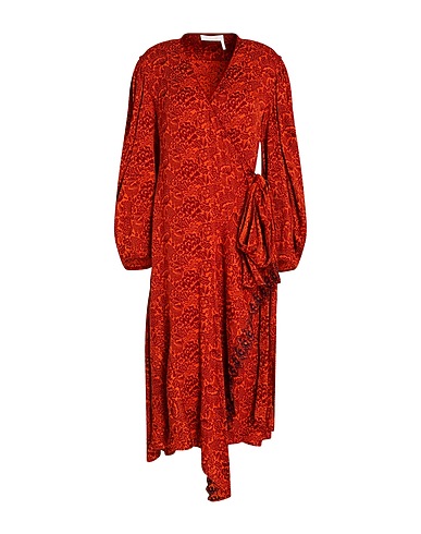 CHLOÉ Midi dress Rust 58% Viscose, 42% Acetate