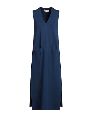 MEIMEIJ Midi dress Navy blue 65% Viscose, 30% Polyamide, 5% Elastane