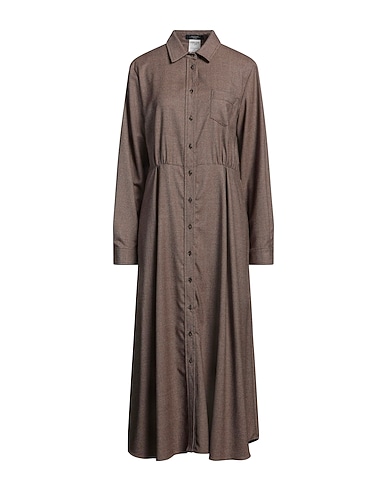 WEEKEND MAX MARA Midi dress Khaki 99% Virgin Wool, 1% Elastane