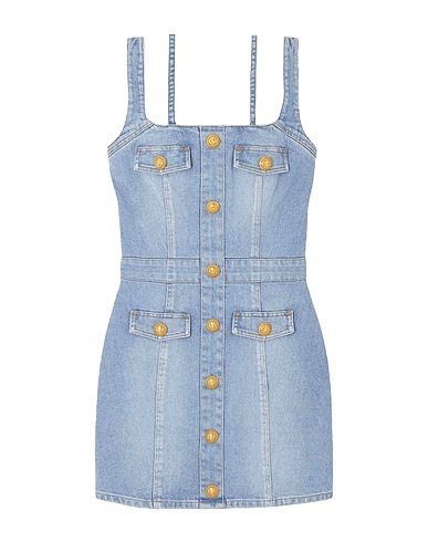 BALMAIN Denim dress Blue 98% Cotton, 2% Elastane