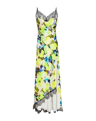 NICHOLAS Long dress Lime green 72% Acetate, 28% Polyester