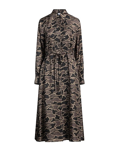ASPESI Hemdkleid Braungrau 100% Seide