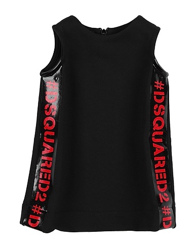 DSQUARED2 Baby dress Black 100% Cotton, Elastane, Polyurethane