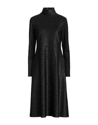 CALIBAN Midi-Kleid Schwarz 75% Polyester, 20% Metall, 5% Elastan