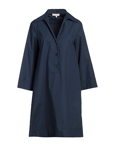 ANTONELLI Shirt dress Navy blue 95% Cotton, 5% Elastane