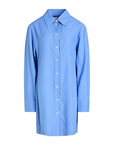 VICTORIA BECKHAM Shirt dress Pastel blue 100% Silk, Polyester