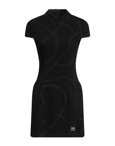 VERSACE JEANS COUTURE Kurzes Kleid Schwarz 98% Baumwolle, 2% Elastan