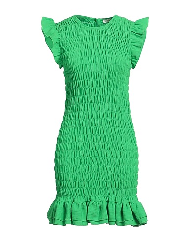 NOTES DU NORD Sheath dress Green 99% Polyester, 1% Elastane