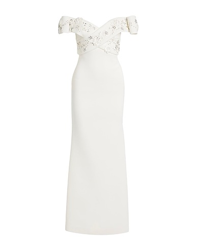 BADGLEY MISCHKA Long dress White 92% Polyester, 8% Elastane