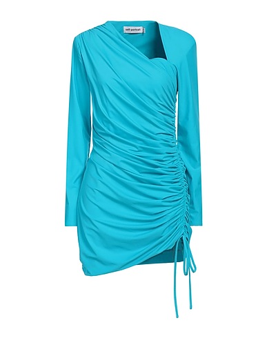 SELF-PORTRAIT Short dress Azure 80% Polyamide, 20% Elastane