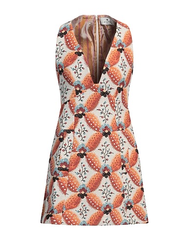 ETRO Short dress Rust 51% Cotton, 37% Polyester, 12% Acrylic