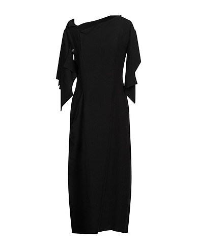 YOHJI YAMAMOTO Long dress Black 70% Cupro, 30% Linen