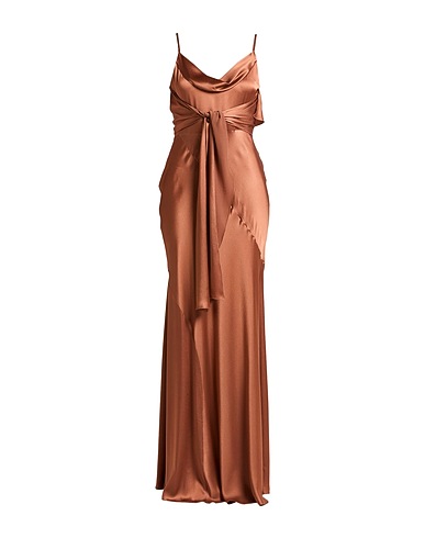 ALBERTA FERRETTI Long dress Brown 70% Acetate, 30% Silk