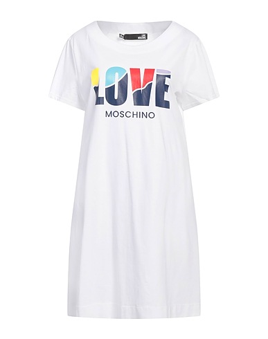 LOVE MOSCHINO Short dress White 97% Cotton, 3% Elastane