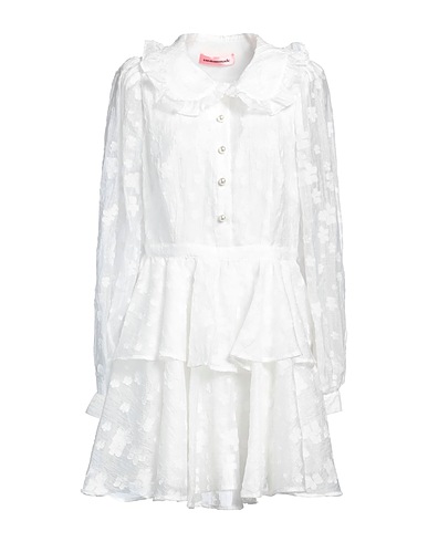 CUSTOMMADE Shirt dress White 85% Polyester, 15% Polyamide, Viscose