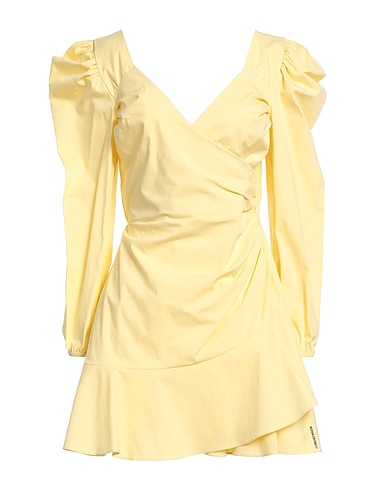 REDValentino Short dress Yellow 96% Cotton, 4% Elastane