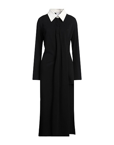 COURRÈGES Long dress Black 96% Cotton, 4% Polyamide