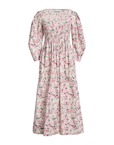 GANNI Midi dress Off white 100% Organic cotton