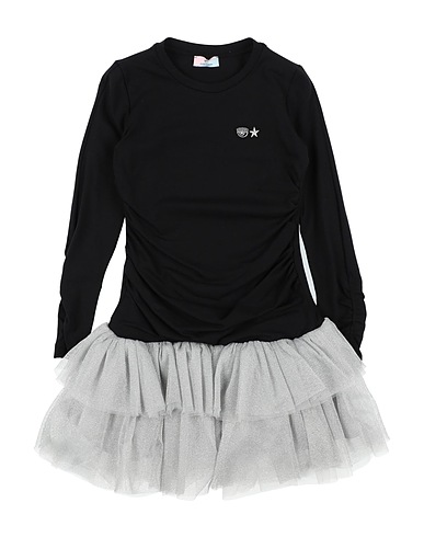CHIARA FERRAGNI Dress Black 93% Cotton, 7% Elastane, Polyester, Polyamide