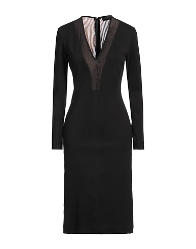NENETTE Midi dress Black 67% Viscose, 29% Polyamide, 4% Elastane, Polyester