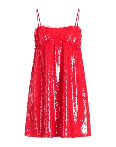 GANNI Short dress Red 100% Polyester