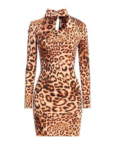 ROTATE BIRGER CHRISTENSEN Sheath dress Beige 93% Viscose, 7% Elastane