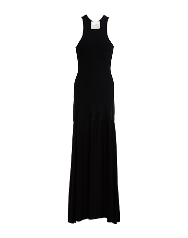 AERON Langes Kleid Schwarz 100% Viskose, Baumwolle, Recyceltes nylon