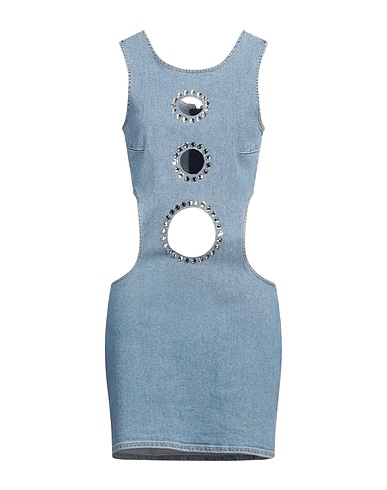 7 FOR ALL MANKIND Denim dress Blue 81% Cotton, 13% Modal, 5% Elastomultiester, 1% Elastane, Swarovski® Crystal