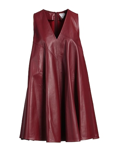 BOTTEGA VENETA Short dress Burgundy 100% Lambskin