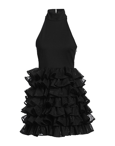 ROTATE BIRGER CHRISTENSEN Short dress Black 65% Viscose, 30% Polyamide, 5% Elastane