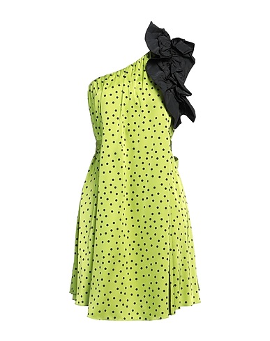 PINKO One-shoulder dress Lime green 94% Polyester, 6% Elastane