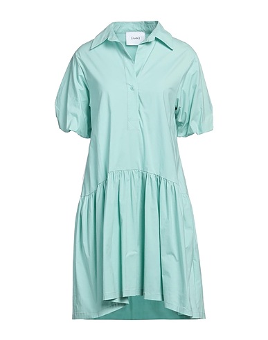 NUDE Vestito chemisier Verde chiaro 95% Cotone, 5% Elastan