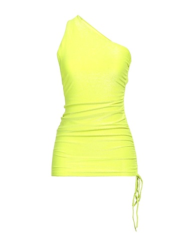 GAëLLE Paris One-shoulder top Lime green 81% Polyester, 14% Polyamide, 5% Elastane