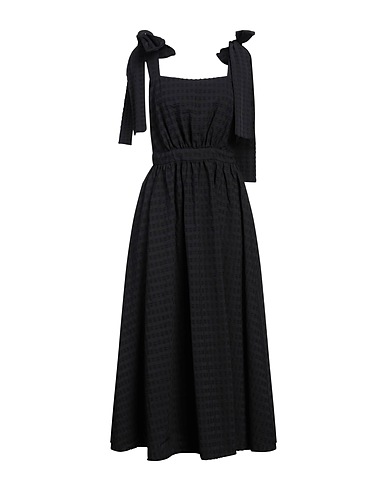 MSGM Long dress Black 98% Cotton, 2% Elastane