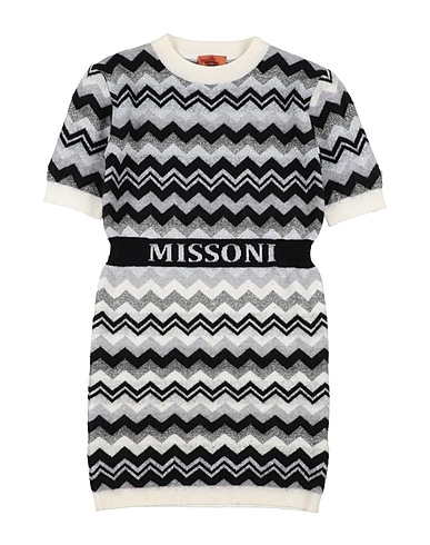 MISSONI KIDS Vestito Nero 43% Lana, 24% Viscosa, 16% Poliammide, 13% Lana mohair, 4% Fibra di metallo