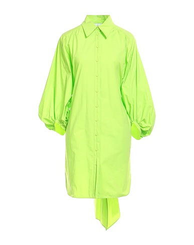 NENETTE Vestito chemisier Verde lime 95% Cotone, 5% Elastan