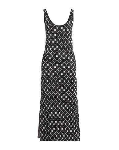LANVIN Long dress Black 34% Viscose, 30% Silk, 27% Linen, 9% Polyamide