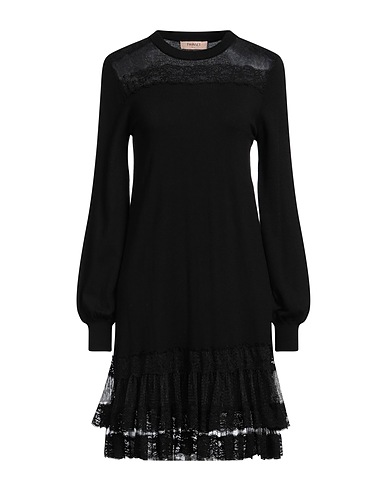 TWINSET Short dress Black 55% Viscose, 45% Polyamide, Polyester, Elastane