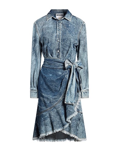 MOSCHINO Vestido cruzado Azul marino 100% Algodón