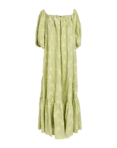 LA DOUBLE J Long dress Light green 88% Cotton, 12% Polyamide