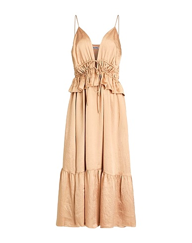 SOLID & STRIPED Midi-Kleid Sand 100% Acetat