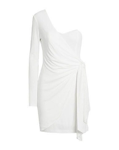 HALSTON One-shoulder dress Off white 70% Rayon, 30% Polyester