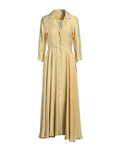 ASPESI Long dress Yellow 52% Acetate, 48% Viscose